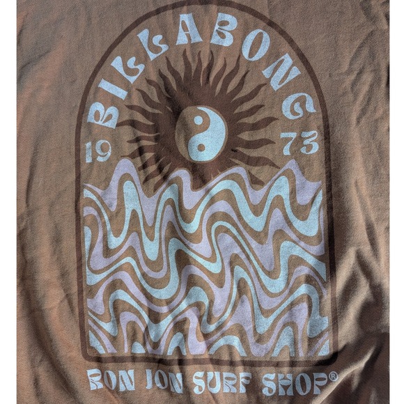 Billabong Ron‎ Jon Surf Shop Graphic Sweatshirt Orange Sun Yin Yang Waves Size S - Picture 3 of 9